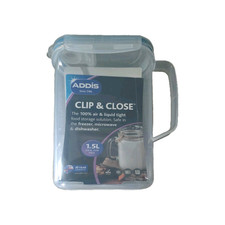 Addis 1.5L Clip & Close Fridge Liquid Storage Container  Jug Microwave