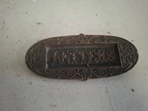 Antique letterbox brass 19th - brass,