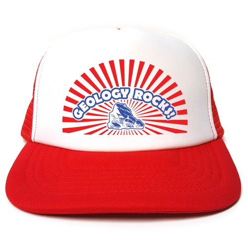 Geology rocks retro trucker - geology,