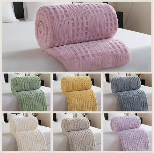 Flannel fleece blanket mink - flannel,