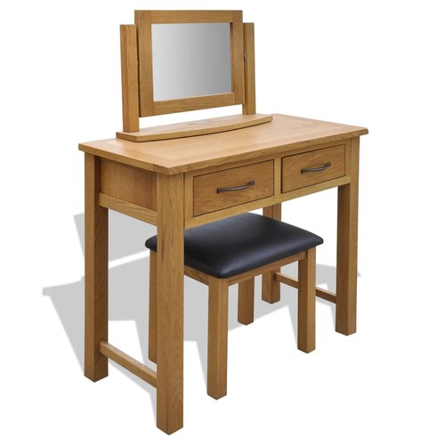 Solid oak wood dressing table - solid,
