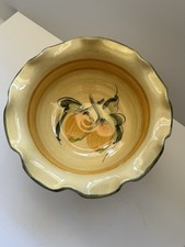 Vintage Ceramic Hand Made Hand Painted French Compote / Pedestal Bowl