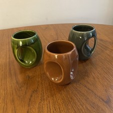 Holkham x 3 Pottery Owl Eye