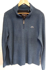 Weird Fish blue zip neck macaroni sweatshirt L/42"-44"chest