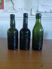 3 Coloured Glass Beer Bottles
