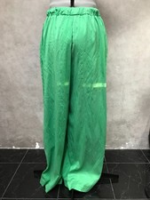 Beautiful pure silk two-tone green wide-leg trousers plazzo pants. Size 14.