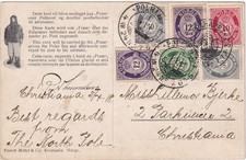 1924 NORWAY PPC "Fram & Bears", mixed POLHAVET on 4.8.1924 N.Br. Roald Amundsen