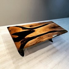 Acacia Wood Black Epoxy Table
