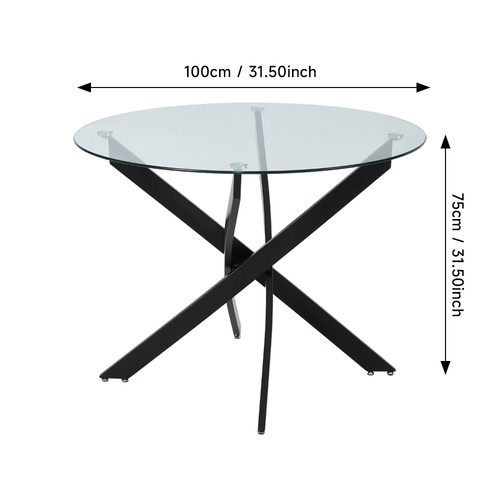 Round glass dining - round,