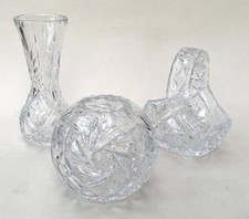 Set of 3 Vintage Cut Glass