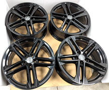 4x GENUINE GLOSS BLACK AUDI S