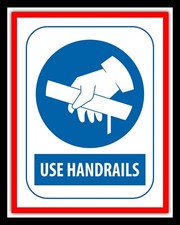 USE HANDRAILS BUILDING SITE WORKSHOP SCAFFOLDING HEALTH & SAFETY METAL SIGN 2004