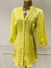 Wallis Lime Linen Tunic Button