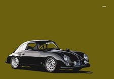 PORSCHE 356 OUTLAW PRINT A3 or A2 by CARART® 