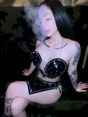 Black vinyl studded rave set - vinyl,