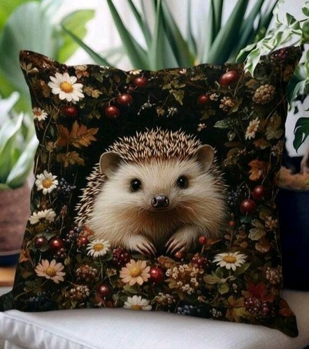 Beautiful hedgehog cushion - x,