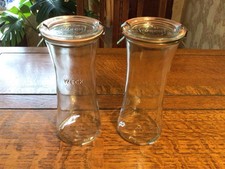 WECK Pair Glass Delicacy Storage Preserving Jars Ideal For Fruits, Jam, Pickle