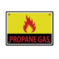 Horizontal Metal Sign Propane Gas Fire Clean Weatherproof Street Signage