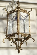 Brass lantern chandelier