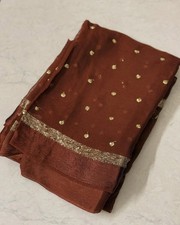 geogrette saree with sequence