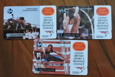 3 MERCURY UK SPORT PHONE CARDS. BRITISH ATHLETICS COACHING. COLLECTORS ITEM.