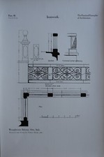1909 ARCHITECTURE PRINT IRONWORK WROUGHT IRON BALCONY ELEVATION ORTA ITALY