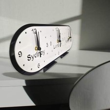 Bespoke Named Oval Three Time Zones Clocks & Desk Stand (Many Colour Choices)