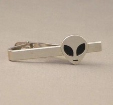 Alien head tie clip. Silver