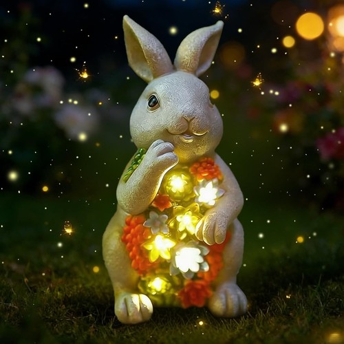 Solar rabbit garden ornaments - rabbit,