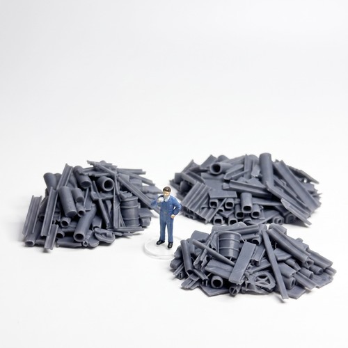 Large scrap metal pile set - set, of