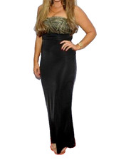 Lipsy Black Gold Sequin Maxi Dress 10 Evening Party Occasion Wedding Xmas Ball