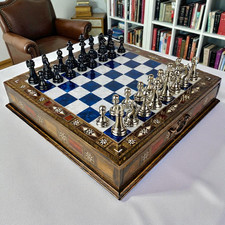 Wooden Chess Set with Storage