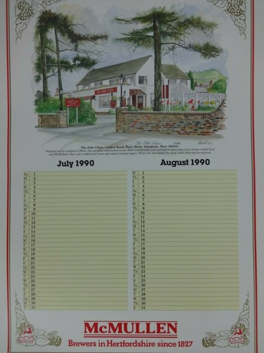 Vintage pub calendar mcmullen - vintage,