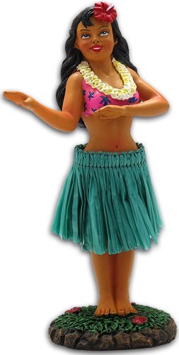Multicolor hula girl dashboard - girl,
