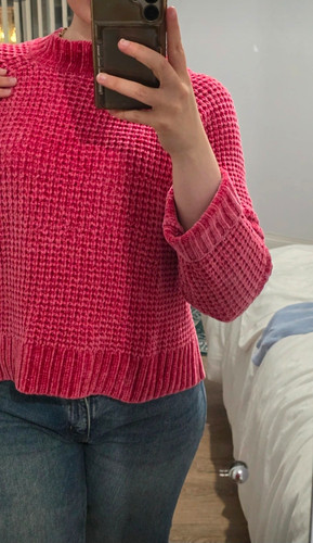 Next pink waffle knit crew - waffle-knit,