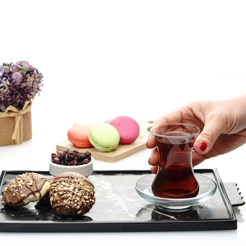 Turkish tea glasses and - tea,