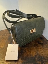 khakki small clutch embossed cross body bag ; twisted lock by primark