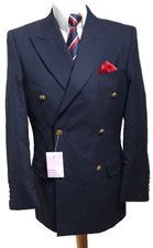 Samuel Windsor Double breasted  Jacket Blazer Ch38"R Navy military style