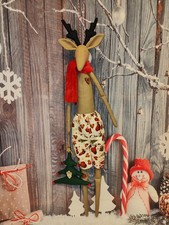 Tilda Style Reindeer Handmade Christmas Decoration Rag Doll Gift Home Decor New