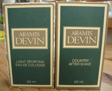 Vintage Aramis Devin Country Aftershave & Light Sporting Eau De Cologne.
