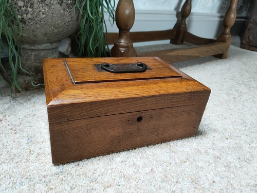 Vintage trinket box oak - vintage, copper
