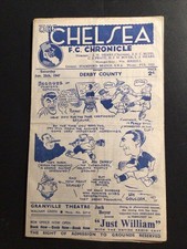 Programme  Chelsea v Derby County  25th January 1947  F A Cup Round 4