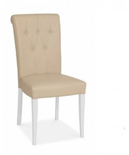 Bentley Designs Hampstead Two Tone Uph Chair - Ivory Bonded Leather (Pair)