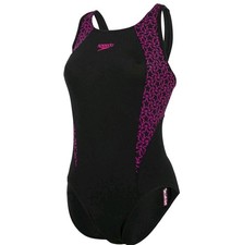 Speedo swimming costume size 8 Boomstar Splice Flyback Womens Swimsuit BlackPink