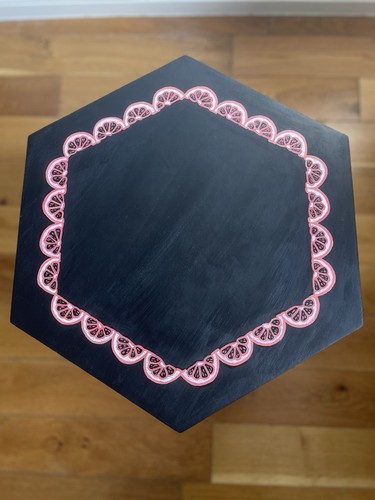 Hand painted wooden - hand, table