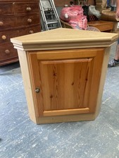 Vintage Style Brown Light Wood Effect Pine Corner Cabinet with Door