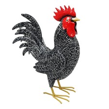 Large Metal Black Cockerel