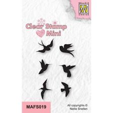 Nellie Snellen Flying Birds Silhouettes 6 Piece Mini Clear Stamp Set Card Making