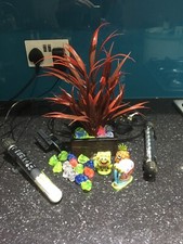 kids fish tank starter kit, bundle, accessories, heater, light, sponge bob, net