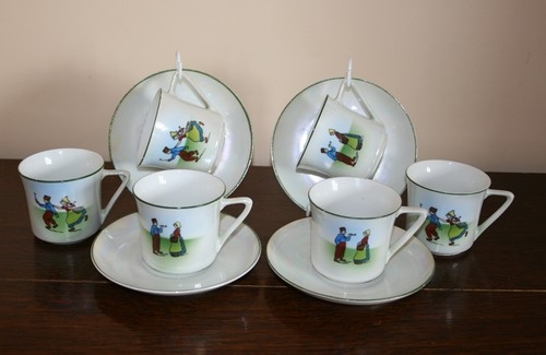 Bohemian cups saucers - &,